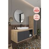 Gül 100 Cm %100 Mdf Lavabolu Banyo Dolabı Ayna Alt Dolap Lavabo Boy Dolabı