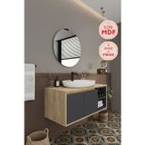 Gül 100 Cm %100 Mdf Lavabolu Banyo Dolabı Ayna Alt Dolap Lavabo