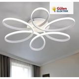 Gül Avize Modern Çiçek Tasarım Kumandalı LED Avize -3 Renk 3000K/4000K/6500K/ Tavana Monte Avize