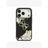 Gül Baskılı Büyük Metal Logolu iPhone 17 Pro Kılıf