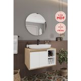 Gül Beyaz 70 Cm %100 Mdf Lavabolu Banyo Dolabı Ayna Lavabo
