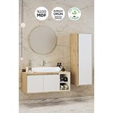 Gül Beyaz 70 Cm Banyo Dolabı Ayna Lavabo Boy Dolabı