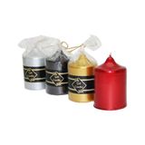 Gül Candle Takoz Mum 5x7 Küçük Yaldızlı - 40'li Paket