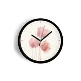 Gül Çiçek Tasarım Modern Duvar Saati - 25cm - Önü Camlı Siyah Kasa - Sessiz Mekanizma, JH0694S25SKP