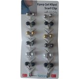 Gül Eşarp Şal Klipsi Kadın Kullanımı İçin Dayanıklı Metal ve Plastik Materyal ile Şık Tasarım - 1 - 001-Renkli