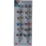 Gül Eşarp Şal Klipsi Mavi Renkli Metal ve Plastik Materyal ile Zarif Detaylar Sunar - 2 - Mavi - Renkli