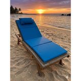 Gül Home Tekstil Su Geçirmez Taşınabilir Şezlong Minderi, Şezlong Yatağı, Katlanabilir Plaj Yatağı, Kamp Yatağı - Açık Mavi