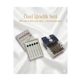 Gül İpek Moda Toplu İğne+Taşlı 2'li Set Eşarp Şal İğnesi Lüks Siyah Kristal Özel Kutulu-Paslanmaz Çelik