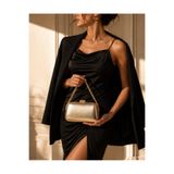 Gül karatekin gk Kadın Metalik Gold Burgu Zincirli Portföy Özel Gün Düğün Nişan Clutch Abiye Çanta