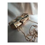 Gül Karatekin Kadın Açık Gümüş Metal Clutch El Portföy Çanta