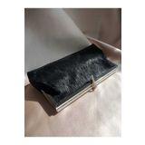 Gül Karatekin Kadın Siyah Desenli Taş Detaylı Cüzdan Clutch Model Portföy Özel Gün Ve Abiye Çanta