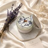 Gül Kokulu Doğal Soya Mum 150 gr | Gül Kurusu Detaylı | Ahşap S Fitilli Aromaterapi Mum | El Yapımı Dekoratif Mum (Lavanta)