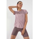 Gül Kurusu Basic Kısa Kol Standart Kalıp O Yaka Kadın T-Shirt - 97144 | S