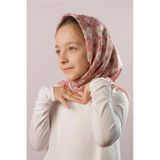 Gül Kurusu Dijital Baskılı Çocuk Tesettür Eşarp Pamuk Polyester Papatya Desenli 6003_18