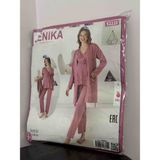 Gül Kurusu Hamile & Lohusa Pijama Takımı | Yumuşak Kumaş 3’lü Set