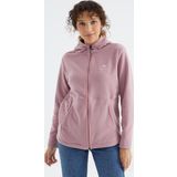 Gül Kurusu Kapüşonlu Fermuarlı Rahat Form Kadın Polar Sweatshirt - 97233