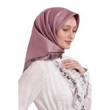 Gül Kurusu Kenar Leopar Twill İpek Eşarp
