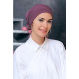 Gül Kurusu Pratik Hazır Geçmeli Tesettür Bone Sandy Kumaş Pileli Nervürlü Güllü 1806_18
