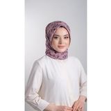 Gül Kurusu Pratik Hazır Geçmeli Tesettür Eşarp Kesik Elyaf Piliseli Çiçek Desenli 1818D6_18