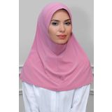 Gül Kurusu Pratik Hazır Geçmeli Tesettür Eşarp Sandy Kumaş Sade 1600_18