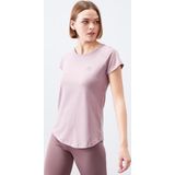 Gül Kurusu Sırt Pencereli Kısa Kol Standart Kalıp O Yaka Kadın T-Shirt - 97101