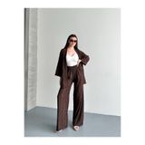 Gül Maison Rahat Kalıp Kimono Bol Paça Pantolon Takım Yazlık Şık Kimono