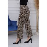 Gül Moda Büyük Beden Pantolon Boru Paça Leopar Desenli G088-2