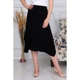 Gül Moda Kadın Asimetrik Etek Beli Lastikli G021 - 5XL - Siyah
