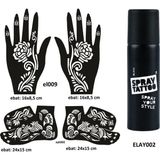 Gül Model El Ayak Geçici Dövme Seti Spray Tattoo Dark Siyah Renk