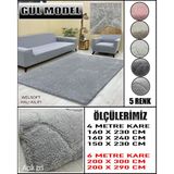 Gül Model Kumaştan Welsoft Lastikli Halı Örtüsü - Açık Gri - 200 x 300 cm