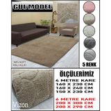 Gül Model Kumaştan Welsoft Lastikli Halı Örtüsü - Vizon - 200 x 290 cm