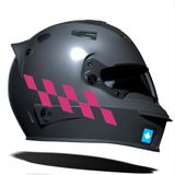 Gül Pembesi Damalı Kask Motosiklet Sticker Takımı Çınar Extreme