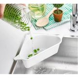 Gül Plastik Vantuzlu Süzgeçli Lavabo Içi Meyve Sebze Pirinç Yıkama Süzgeci ve Çöp Süzgeci Düzenleyici - Beyaz - 2