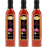 Gül Sirkesi 500 ml x 3 Adet Doğal Fermantasyon Içilebilir Katkısız Cam Şişe - 0,5 L