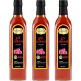 Gül Sirkesi 500 ml x 3 Adet Doğal Fermantasyon Içilebilir Katkısız Cam Şişe