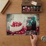 Gül Tomurcukları - Gül Yağı - Havan Tasarımı 240 Parça Ahşap Puzzle Ahşap Kutuda MP01301