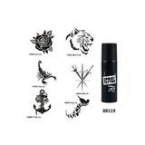 Gül ve Kılıç Spray Tattoo Geçici Dövme Yapma Seti Sprey Dövme Kiti