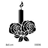 Gül Ve Mum Yapışkanlı Stencil Süsleme Ve Boyama Kalıbı