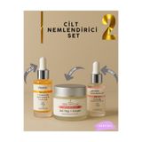 GÜLAMOUR CİLT NEMLENDİRİCİ SET (GÜL MAYASI + HA & GÜL YAĞLI KOLAJEN KREM & C VİTAMİNİ LEKE KARŞITI)