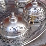 Gülayşenin Dünyası Mardin Bakır Kapaklı Otantik Sütlaçlık Aşurelik Çerezlik Mezelik Kase - Beyaz
