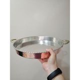 Gülayşenin Dünyası Mardin Bakır Kulplu Beyaz Fırın Tepsi - 40 cm