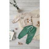 Gülbir Tekstil Erkek Çocuk Eşofman Takımı Hello Frıend - Yeşil - Bej - 1 - 2 Yaş