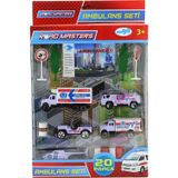 Gülce Design Helikopterli Metal Ambulans Seti Jp9105 Kız Erkek Çocuk Oyuncak Eğitici Oyuncaklar