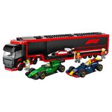 Gülce Design LEGO City RB20 ve AMR24 F1 Arabalı F1 Kamyonu 60445 Kız Erkek Çocuk Oyuncak Eğitici Oyuncaklar
