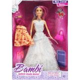 Gülce Design Mavi Yedek Elbiseli Moda Bebek Bambi 88018-C Kız Erkek Çocuk Oyuncak Eğitici Oyuncaklar