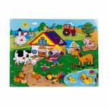 Gülce Design Tahta Raptiyeli Bultak Çiftlik Puzzle 9 Parça Kız Erkek Çocuk Oyuncak Eğitici Oyuncaklar