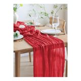 Gülce Home Collection Sofia Tül Runner Masa Örtüsü I Düğün,Nişan,Doğum Günü,Parti,Yılbaşı ve Özel Gün Süslemesi Kırmızı