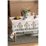 Gülce Home Collection Vintage Series I Ham Keten Kumaş Baskılı Masa Örtüsü Raisin
