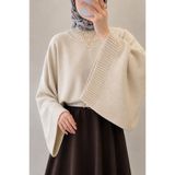 Gülce moda Kadın Yarasa Kol Oversize Triko Kazak Ten
