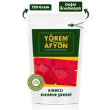 Gülçehre Yörem Afyon El Yapımı Tamamen Doğal Geleneksel Kırmızı Kızamık Şekeri, Lohusa Şekeri | 130Gr.